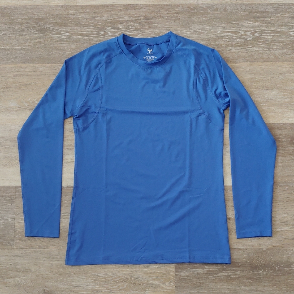 NWOT Fungik Men's Blue Long Sleeve Swim Rash Guard Size L